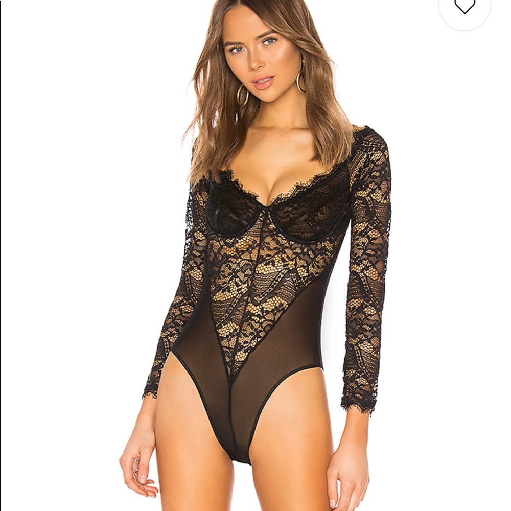 Revolve laced black bodysuit